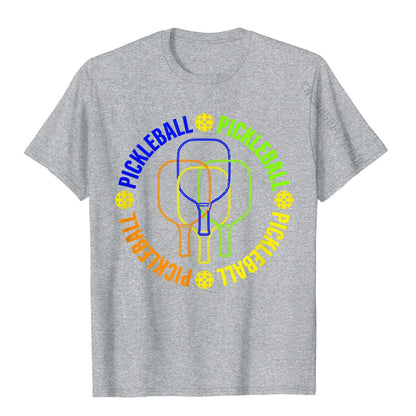 Pickleball Paddle And Ball Colorful Graphic T-Shirt