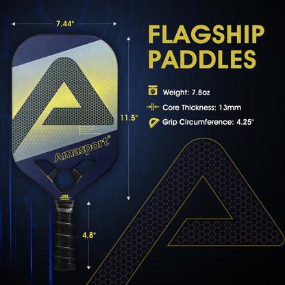 High-quality pickleball paddles designed for optimal performance and control. Choose from a variety of styles, materials, and weights to suit your playing style. Elevate your pickleball game with our top-notch paddle selection. Shop now at Platinum Pickleball!