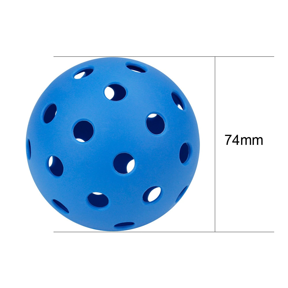 Outdoor competition pickleballs made from high quality plastics.
