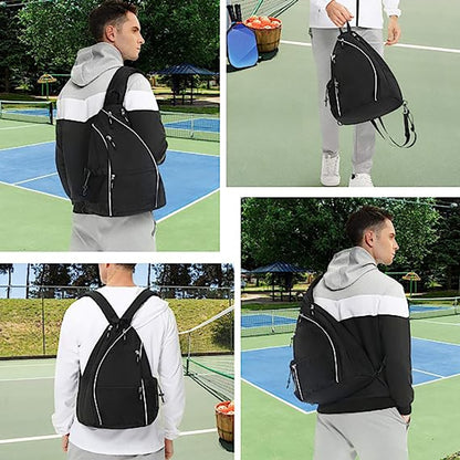 Pickleball Backpack with Adjustable Sling Bag and Fence Hook